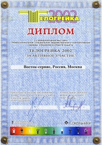 Диплом выставки «Телогрейка-2002»